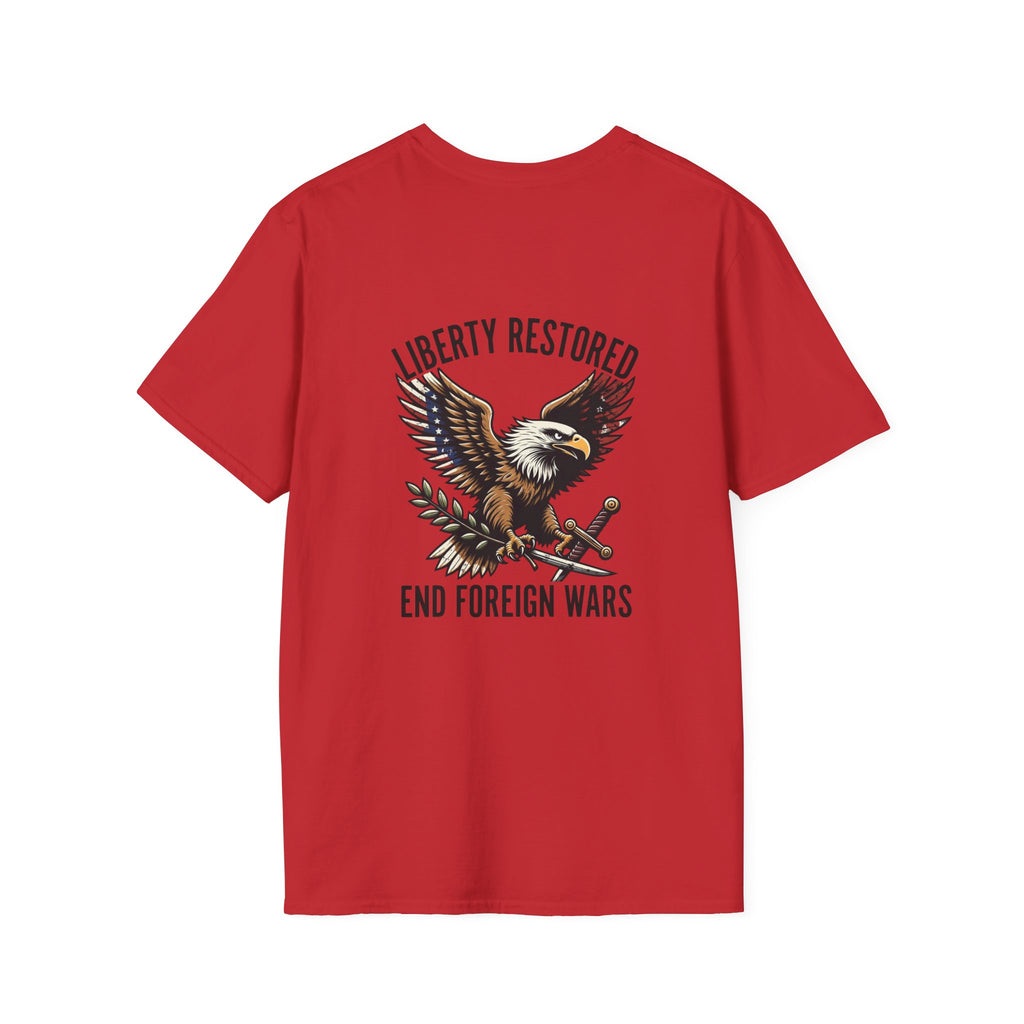 Liberty Restored Eagle T-Shirt — “End Foreign Wars” Patriotic Tee