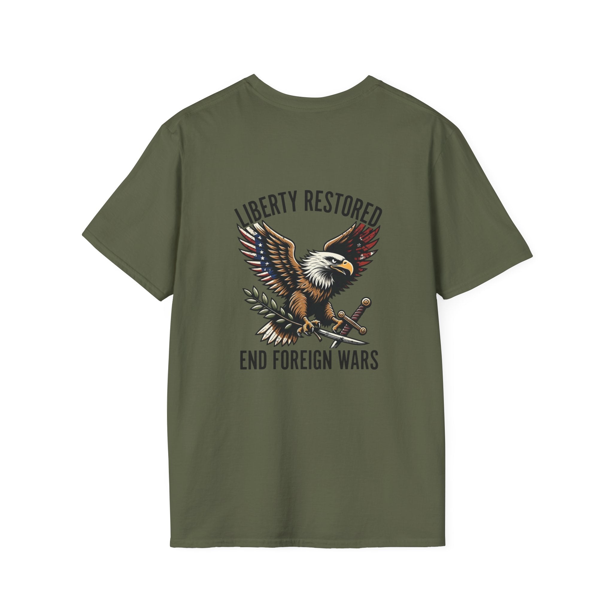 Liberty Restored Eagle T-Shirt — “End Foreign Wars” Patriotic Tee